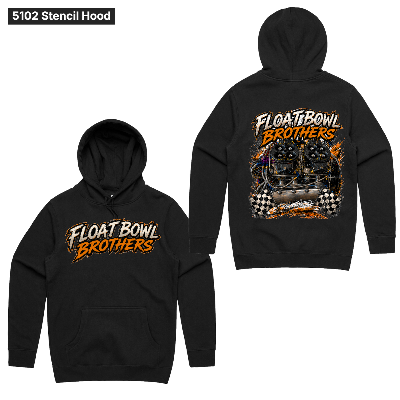 Float Bowl Brothers Hoodie 5102 Stencil Hood – 60ft Ink