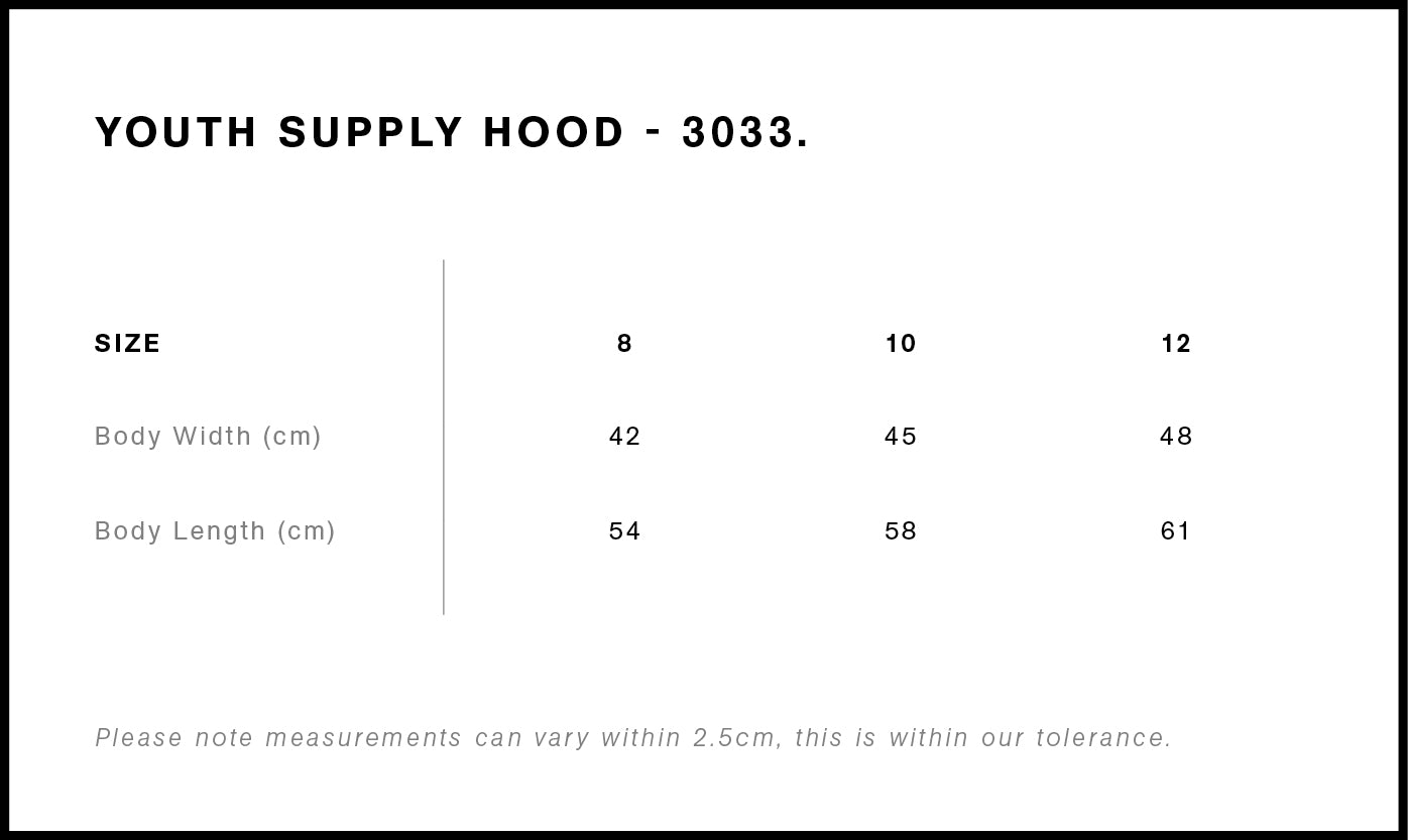 YOUTH SUPPLY HOOD - 3033