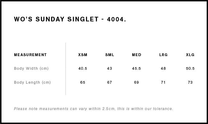 WO'S SUNDAY SINGLET - 4004