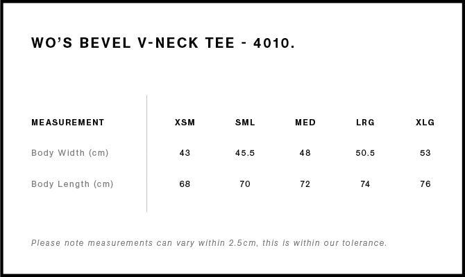 WO'S BEVEL V-NECK TEE - 4010