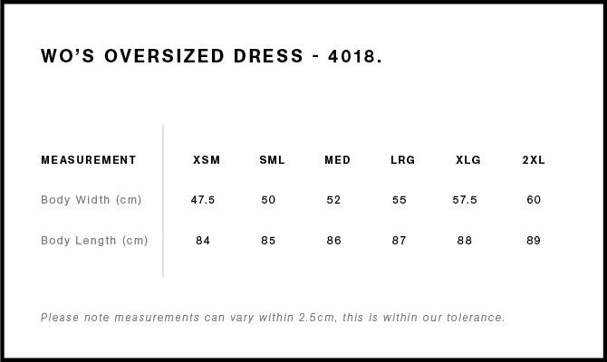 WO'S OVERSIZED DRESS - 4018