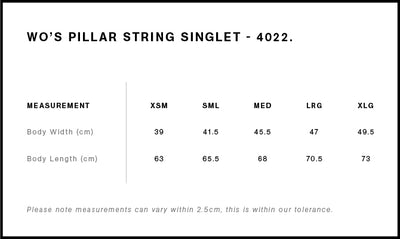 WO'S PILLAR STRING SINGLET - 4022