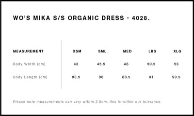 WO'S MIKA ORGANIC S/S DRESS - 4028