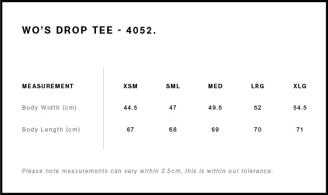 WO'S DROP TEE - 4052