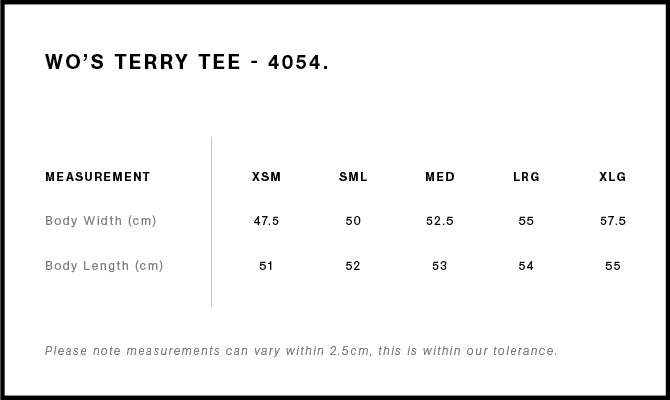 WO'S TERRY TEE - 4054