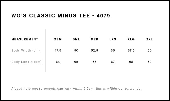 WO'S CLASSIC MINUS TEE - 4079