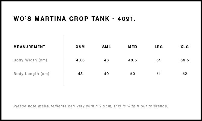 WO'S MARTINA CROP TANK - 4091