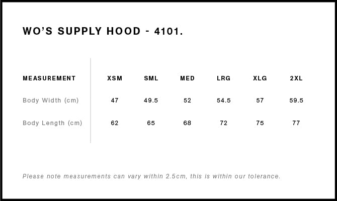 WO'S SUPPLY HOOD - 4101