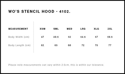 WO'S STENCIL HOOD - 4102