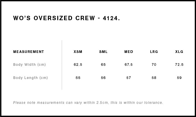 WO'S OVERSIZED CREW - 4124