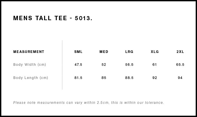 MENS TALL TEE - 5013