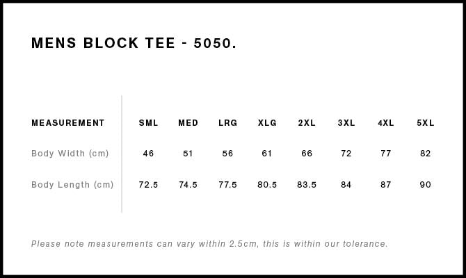 MENS BLOCK TEE - 5050