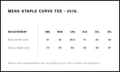 MENS STAPLE CURVE TEE - 5076