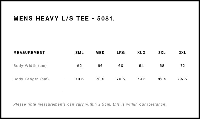 MENS HEAVY L/S TEE - 5081