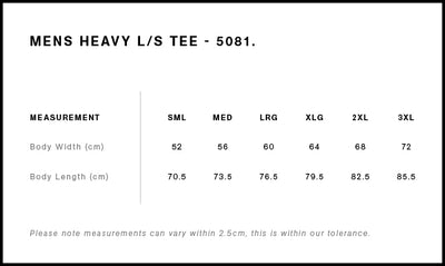 MENS HEAVY L/S TEE - 5081