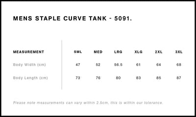 MENS STAPLE CURVE TANK - 5091