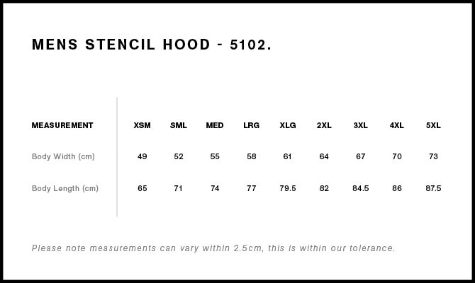 MENS STENCIL HOOD - 5102