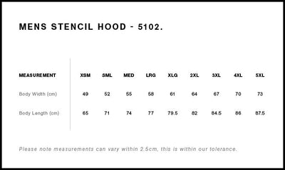 MENS STENCIL HOOD - 5102