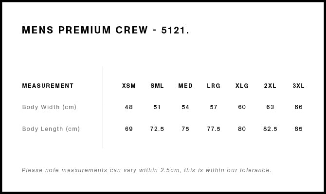 MENS PREMIUM CREW - 5121