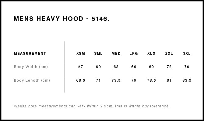 MENS HEAVY HOOD - 5146