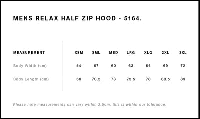 MENS RELAX HALF ZIP HOOD - 5164