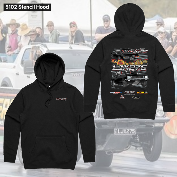 LJX275 Back to Back Champ  5102 Stencil Hood